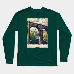 Scottish Highlands Travel Poster Long Sleeve T-Shirt